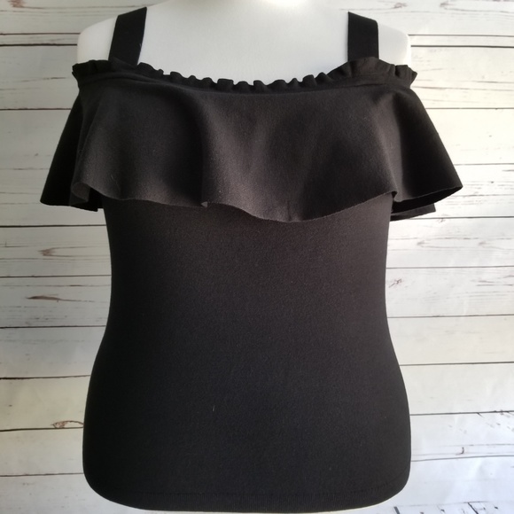 NWT Banana Republic Off Shoulder Ruffle Knit Top - Picture 3 of 6